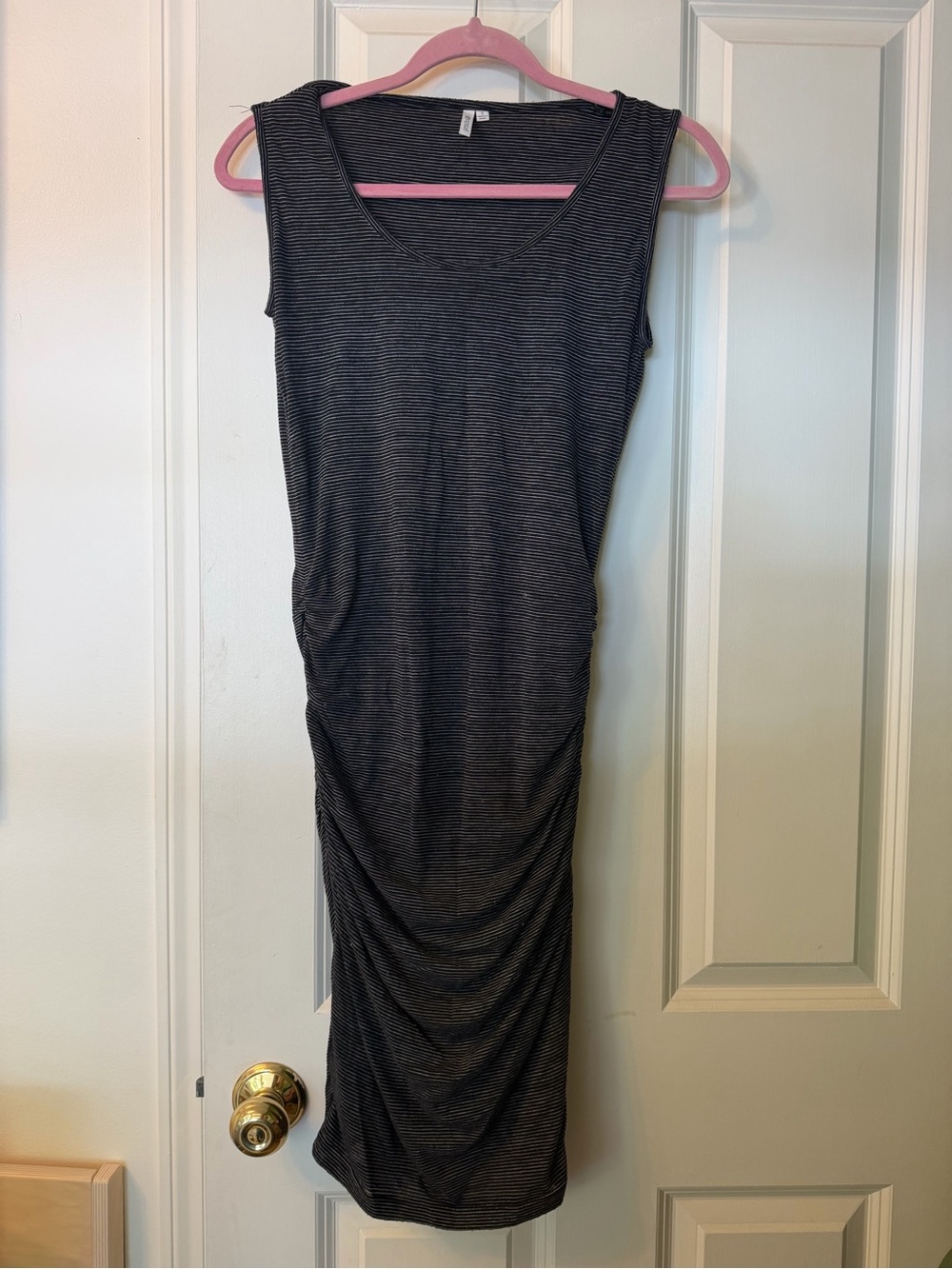 Rip Curl Black & Charcoal Striped Midi Dress